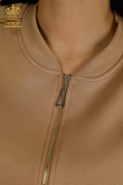 Vente en gros Ensemble Survêtement Femme Manches Courtes Camel - 17680 | KAZEE - 5
