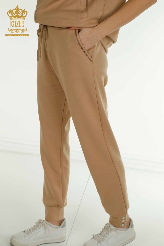 Vente en gros Ensemble Survêtement Femme Manches Courtes Camel - 17680 | KAZEE - 8
