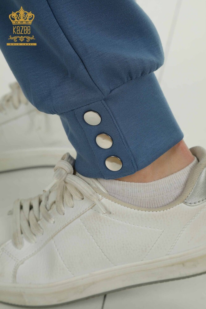 Ensemble de survêtement pour femmes en gros à manches courtes Indigo - 17680 | KAZEE - 11