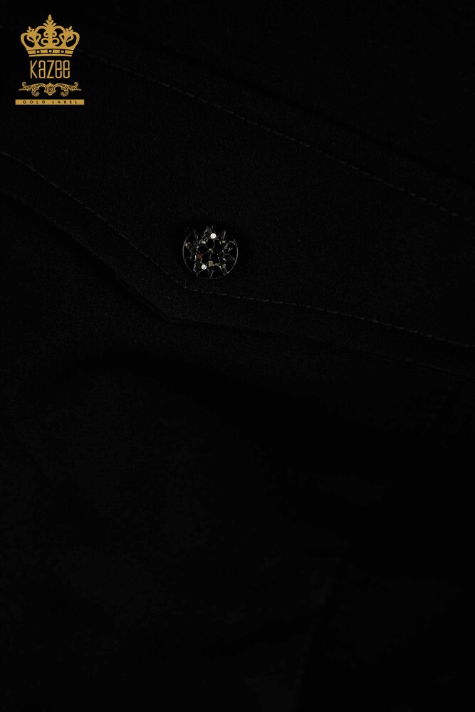 Ensemble de survêtement pour femmes en gros à manches courtes noir - 17692 | KAZEE - 6