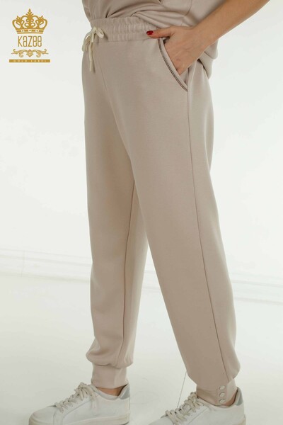 Ensemble de survêtement pour femmes en gros à manches courtes Vison - 17680 | KAZEE - 6