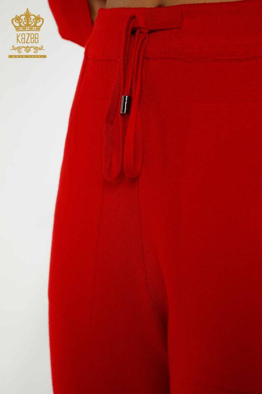 Ensemble de survêtement pour femmes en gros rouge avec motif léopard - 16660 | KAZEE