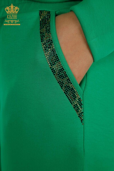 Ensemble de survêtement pour femmes en gros vert avec motif léopard - 17580 | KAZEE - Thumbnail