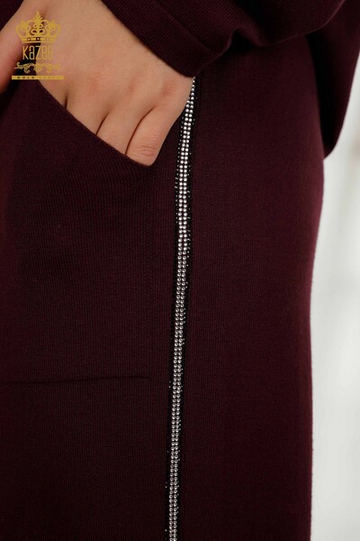 Ensemble de survêtement pour femmes en gros, Prune à motifs léopard - 16660 | KAZEE - 9