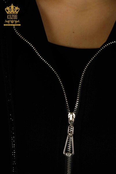 Ensemble de survêtement pour femmes en gros noir avec broderie de pierre - 17675 | KAZEE - 5