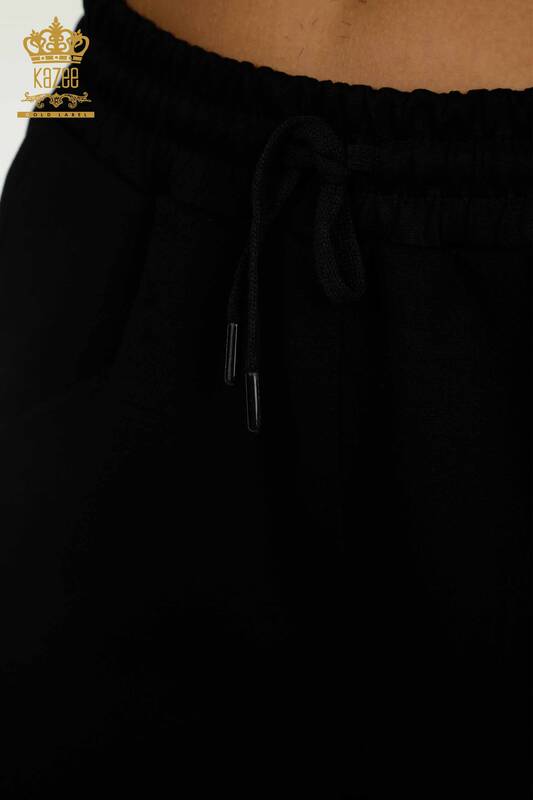 Ensemble de survêtement pour femmes en gros deux couleurs à capuche noir vert - 17554 | KAZEE