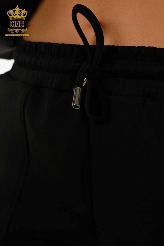 Ensemble de survêtement pour femmes en gros zippé boutonné noir - 17620 | KAZEE