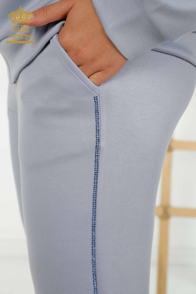 Ensemble de survêtement pour femmes en gros avec fermeture éclair bleu - 20415 | KAZEE - 9