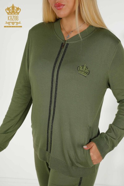 Survêtement Femme Fermeture Éclair Kaki - 30638 | KAZEE - 3
