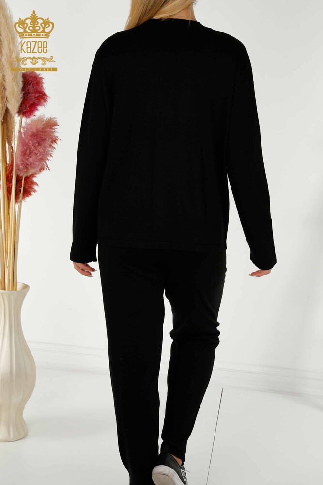 Ensemble de survêtement pour femmes en gros avec poche zippée noir - 16280 | KAZEE - 11