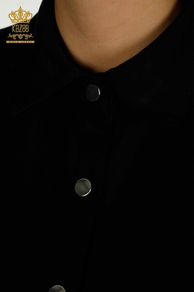 Ensemble de survêtement triple pour femmes en gros noir avec détail de boutons - 17633 | KAZEE - Thumbnail