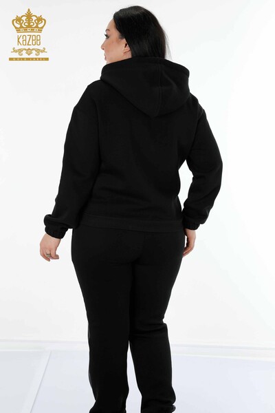 Grossiste Ensemble Survêtement Femme Cuir Détaillé Noir - 17467 | KAZEE - 10
