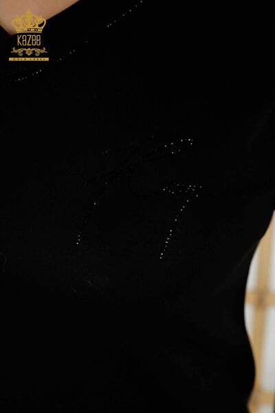 Vente en gros Ensemble de survêtement pour femme - Épaule détaillée - Noir - 20397 | KAZEE - 4