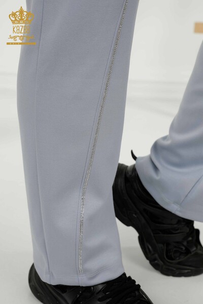 Grossiste Ensemble Survêtement Femme - Fermeture Éclair - Pierre Brodée - Bleu - 20411 | KAZEE - 11