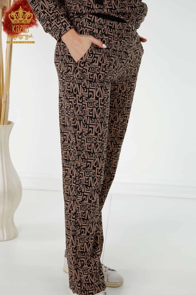 Grossiste Ensemble Survêtement Femme Motif Mixte Vison Noir - 17433 | KAZEE - 7