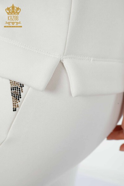 Grossiste Ensemble Survêtement Femme Motif Tigre Ecru - 17473 | KAZEE - 7