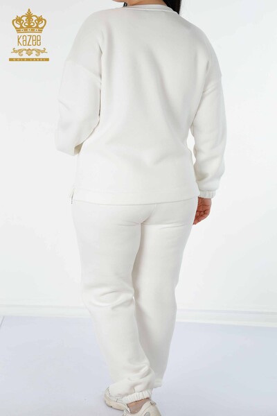 Grossiste Ensemble Survêtement Femme Motif Tigre Ecru - 17473 | KAZEE - 11