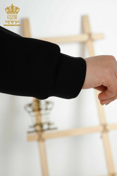 Grossiste Ensemble Survêtement Femme - Poches - Pierre Brodée - Noir - 20398 | KAZEE - 9