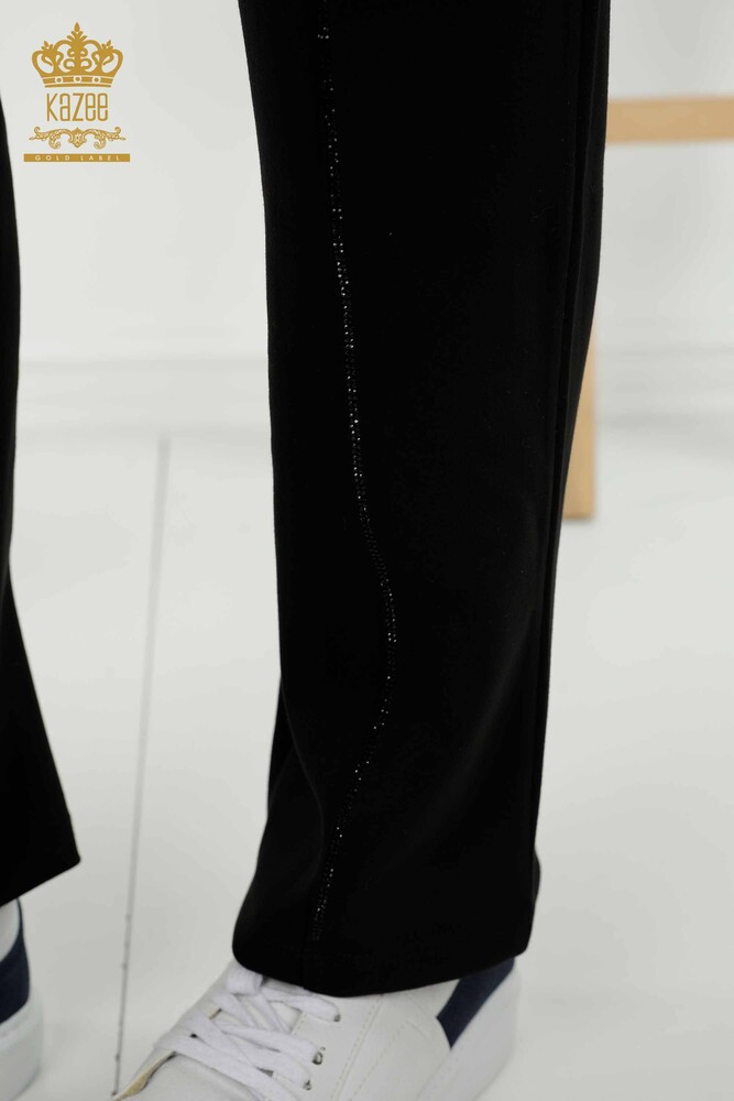 Vente en gros Ensemble de survêtement pour femmes - Manches courtes - Poche - Noir - 20390 | KAZEE - 9