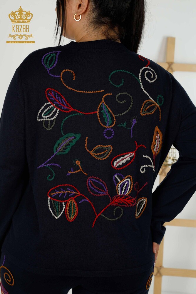 Grossiste Ensemble Survêtement Femme - Motifs Colorés - Bleu Marine - 16657 | KAZEE - 8