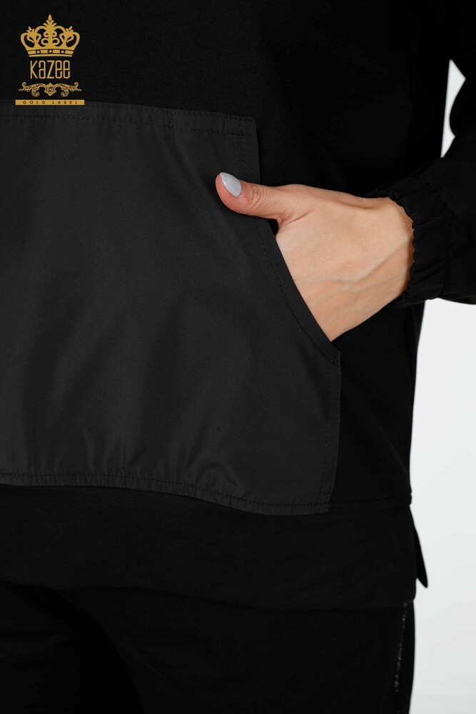 Grossiste Ensemble Survêtement Femme Noir Avec Lettrage - 17444 | KAZEE - 5