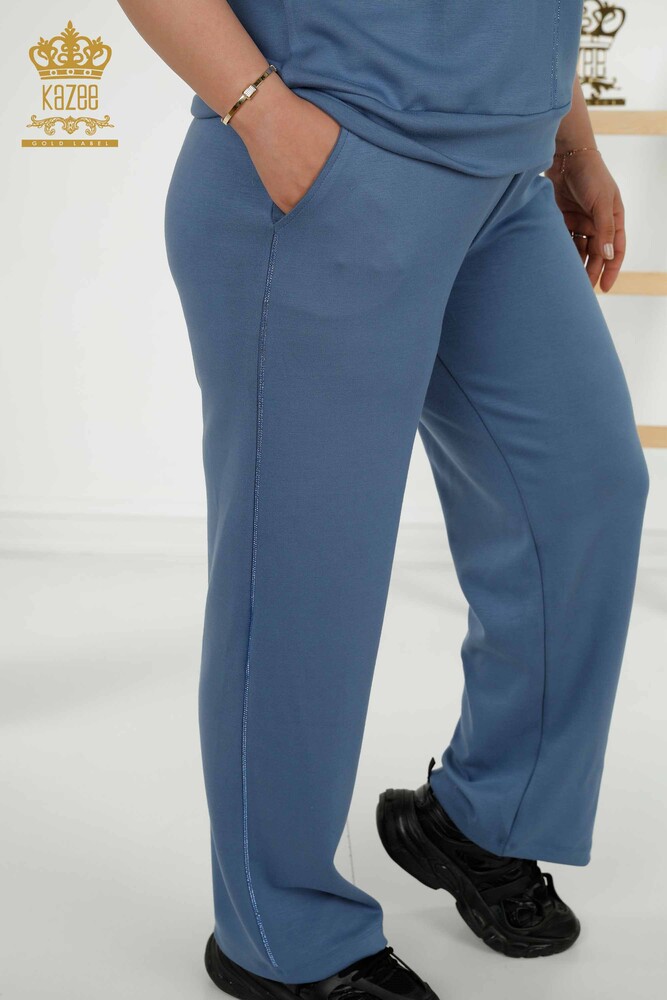 Grossiste Ensemble Survêtement Femme - Pierre Brodée - Poches - Indigo - 20391 | KAZEE - 11