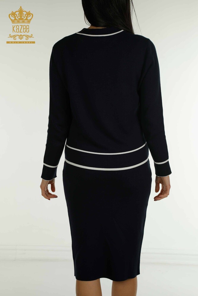 Costume deux pièces pour femmes, manches longues, bleu marine, vente en gros - 30867 | KAZEE - 9