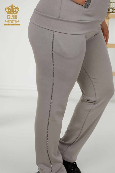 Grossiste Ensemble Survêtement Femme Capuche Gris - 20392 | KAZEE - 9