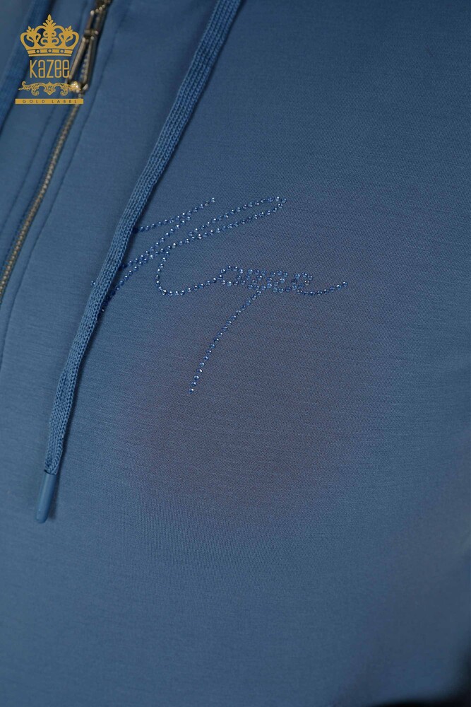 Grossiste Ensemble Survêtement Femme Capuche Indigo - 20392 | KAZEE - 4