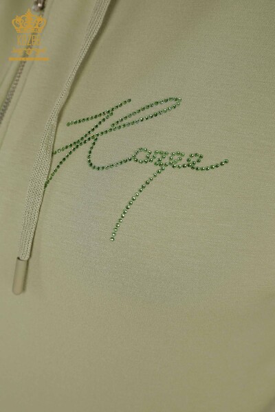 Grossiste Ensemble Survêtement Femme Vert Capuche - 20392 | KAZEE - 5