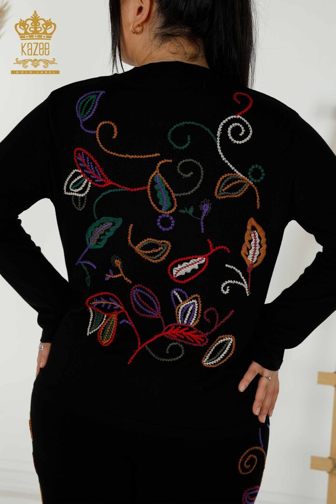 Grossiste Ensemble Survêtement Femme Motif Coloré Noir - 16657 | KAZEE - 8