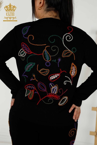 Grossiste Ensemble Survêtement Femme Motif Coloré Noir - 16657 | KAZEE - 8