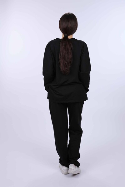 Vente en gros Ensemble de survêtement à manches longues en cuir détaillé pour femmes - 17317 | KAZEE - Thumbnail