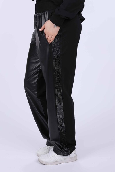 Vente en gros Ensemble de survêtement pour femmes en cuir à manches longues à capuche - 17336 | KAZEE - Thumbnail
