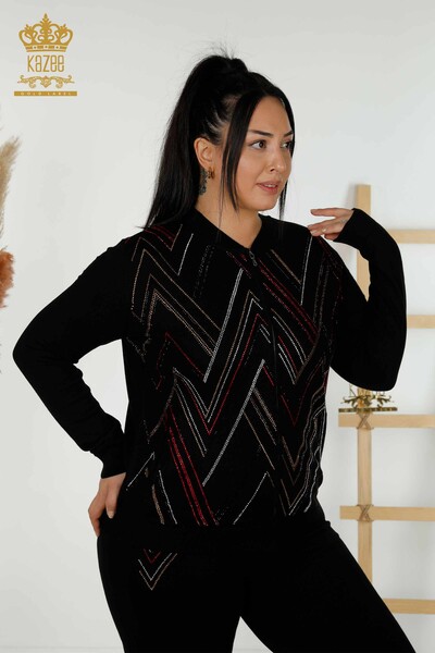 Vente en gros Ensemble de survêtement pour femmes Zippered Black - 16676 | KAZEE - Kazee (1)