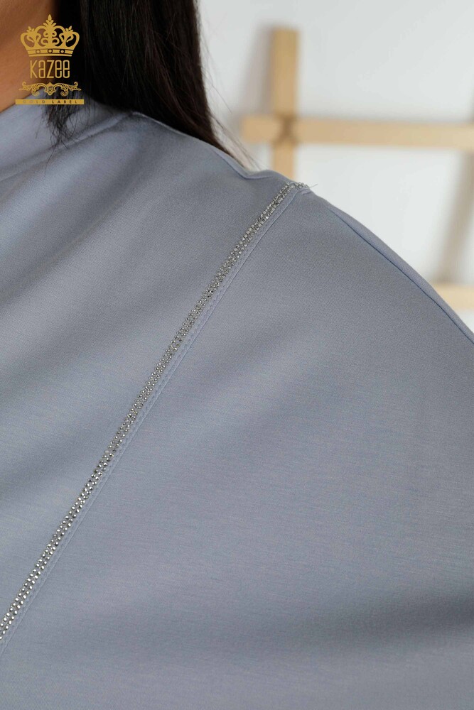 Grossiste Ensemble Survêtement Femme Manches Courtes Bleu - 20393 | KAZEE - 5