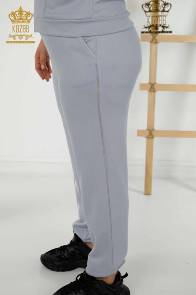 Grossiste Ensemble Survêtement Femme Manches Courtes Bleu - 20393 | KAZEE - 8