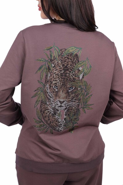 Vente en gros Ensemble de survêtement pour femme avec motif tigre à manches longues - 17233 | KAZEE - Thumbnail