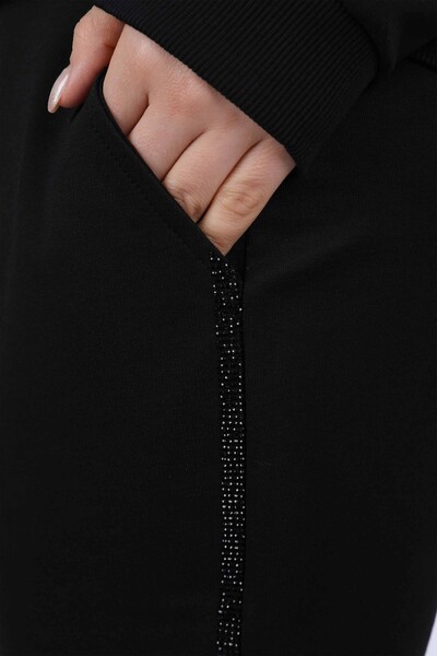 Vente en gros Ensemble de survêtement zippé détaillé en tulle pour femmes - 17364 | KAZEE - Thumbnail