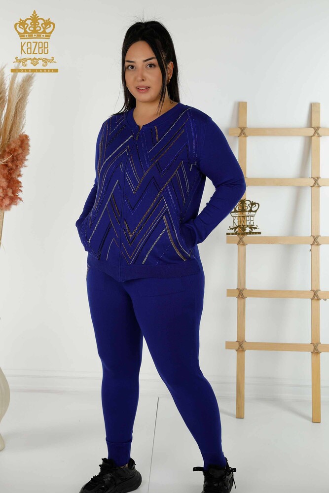 Vente en gros Ensemble de survêtement pour femmes Zippered Saks - 16676 | KAZEE - 1