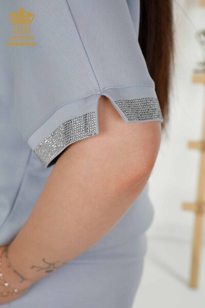 Grossiste Ensemble Survêtement Femme - Pierre Brodée - Poches - Bleu - 20391 | KAZEE - 9