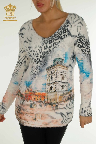 Pull en tricot Angora à manches longues pour femmes, vente en gros, numérique - 40020 | KAZEE - Thumbnail