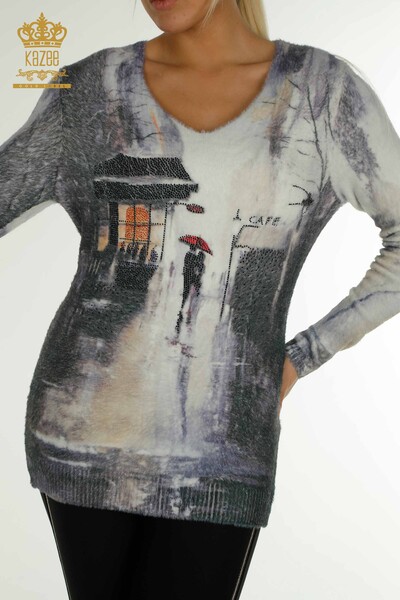 Pull en tricot Angora à manches longues pour femmes, vente en gros, numérique - 40023 | KAZEE - Thumbnail