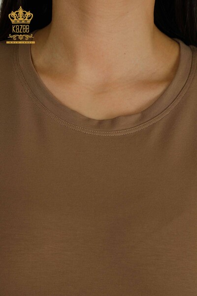 Chemisier Femme Basic Marron Clair - 79562 | KAZEE - 3