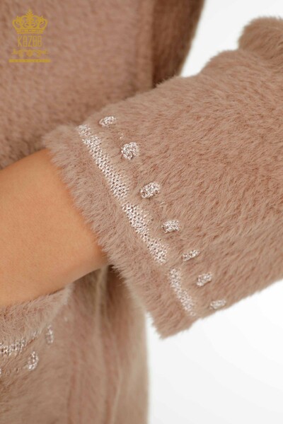 Cardigan Femme Angora Deux Poches Beige - 30371 | KAZEE - 5