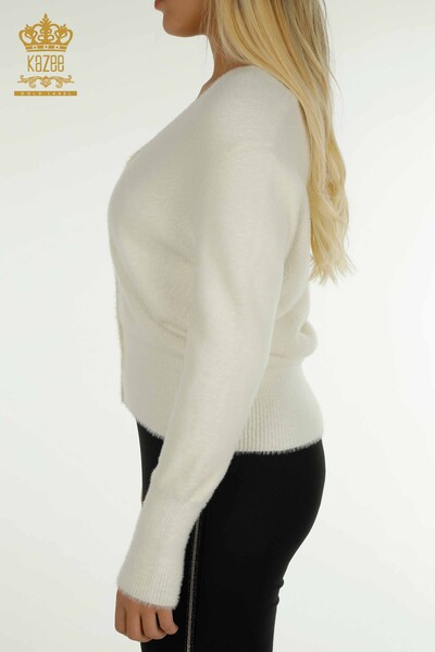 Gros Cardigan Femme Angora Ecru - 30447 | KAZEE - 5