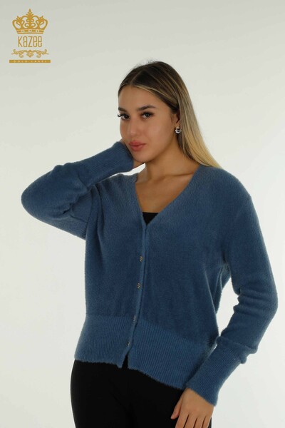 Gros Cardigan Femme Angora Indigo - 30447 | KAZEE 