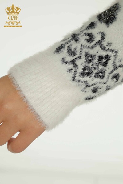 Gros Cardigan Femme Angora Motif Léopard Ecru - 30666 | KAZEE - 7