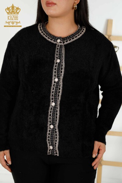 Gros Cardigan Femme Angora Noir - 30183 | KAZEE - 2
