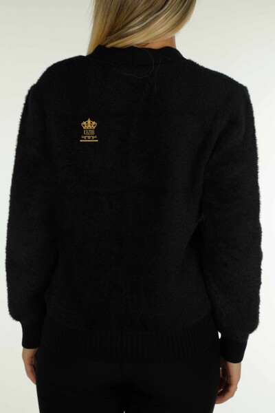 Cardigan boutonné pour femmes en gros détaillé noir - 30626 | KAZEE - 8